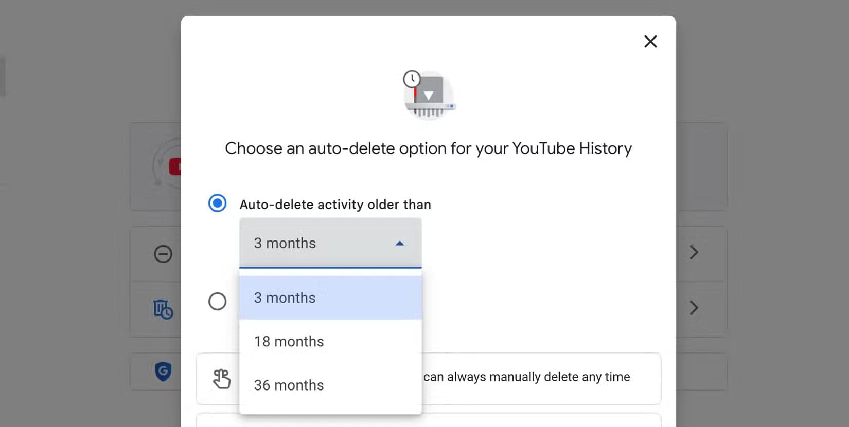 delete-last-3-months-of-watch-history 3 خطوات تجعل YouTube يعرض فيديوهات تناسب اهتماماتك