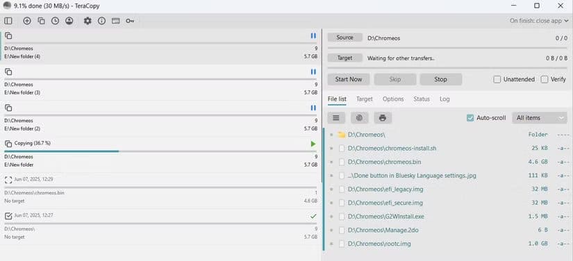 file-in-queue-in-the-teracopy-app ما أفضل أداة لنقل الملفات بسرعة على Windows ولماذا يفضل البعض تطبيقات قديمة