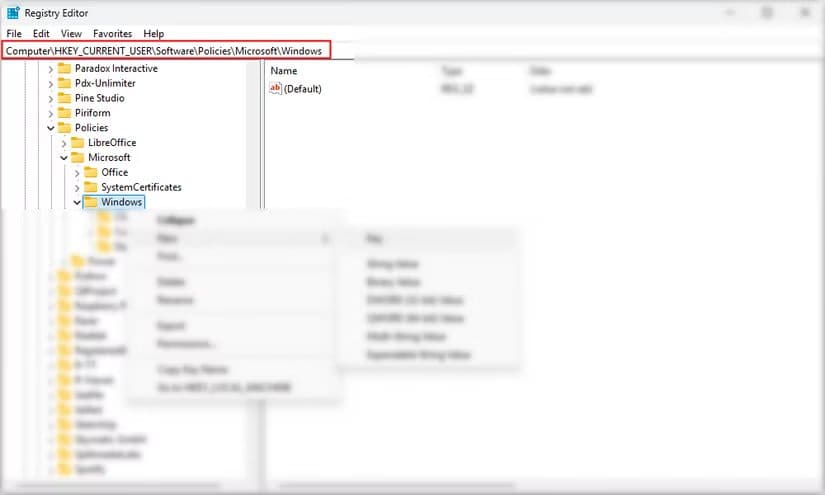 in-the-address-bar ما التعديلات التي يجب إدخالها على سجل النظام بعد تثبيت Windows 11 لتحسين الأداء