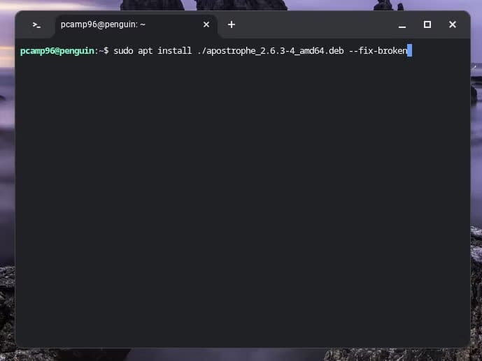installing-a-deb-package-with-apt-through-linux-on-a-chromebook كيف تستخدم تطبيقات Linux على Chromebook لتوسيع قدراته