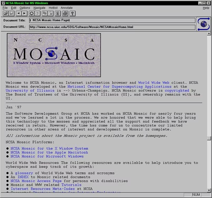 mosaic-1-0-2 متصفحات اختفت نهائيًا بعد أن كانت تنافس بقوة