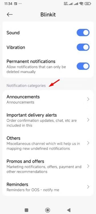 notification-categories-section-on-an-android-device 9 مشاكل في iPhone يلاحظها المستخدمون بعد تحديث iOS 26