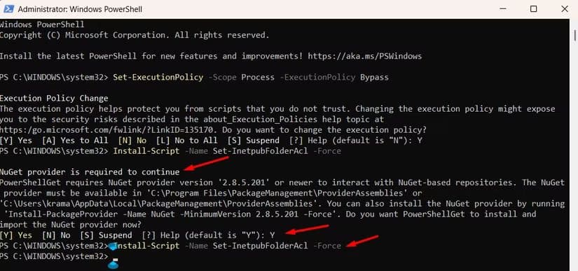 nuget-provider-requirement-message-in-powershell استعادة المجلد الهام في Windows بعد حذفه بالخطأ