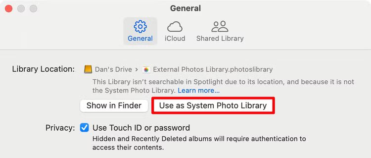 option-to-change-photos-system-library-on-mac طريقة حفظ صور iCloud بدون إنترنت على جهازك المحلي