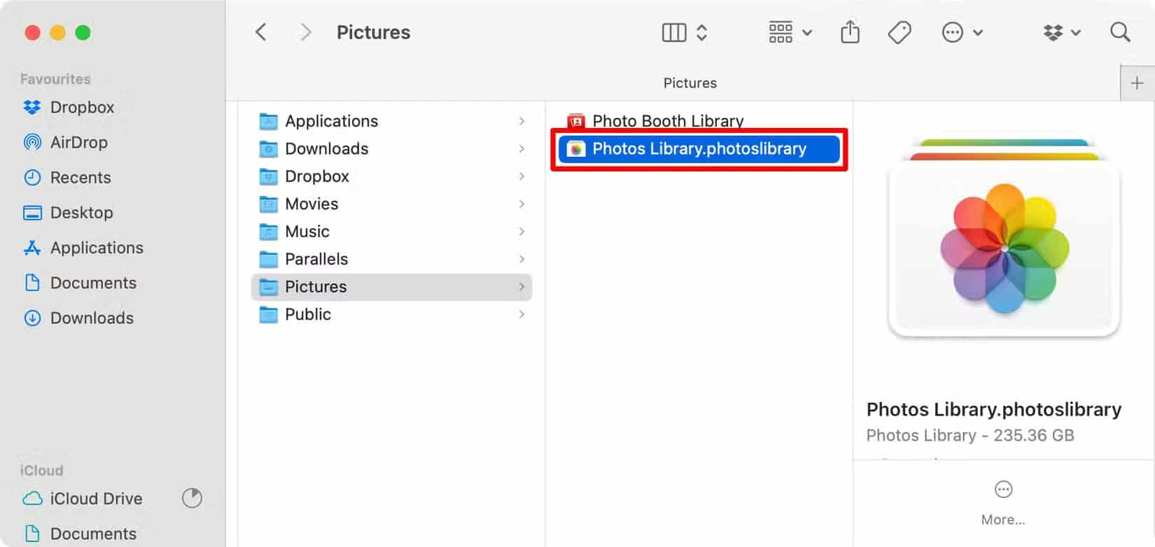 photos-library-file-in-finder طريقة حفظ صور iCloud بدون إنترنت على جهازك المحلي