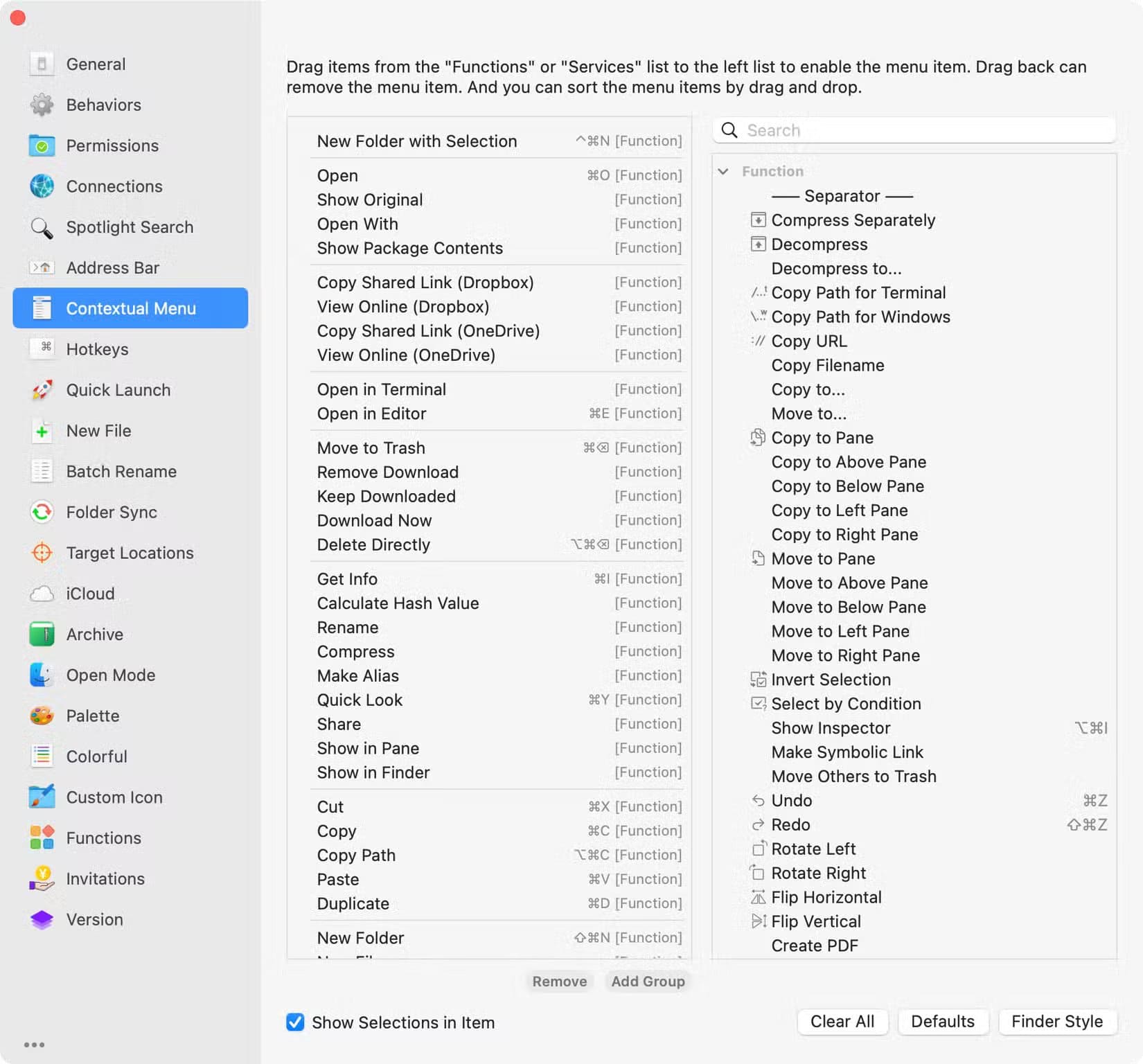qspace-for-macos-with-settings-open مدير الملفات الذي يغنيك عن Finder على Mac