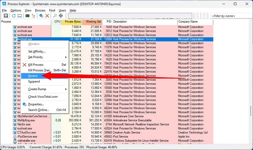 restart-troublesome-process أداة من Microsoft توفّر تحكمًا متقدمًا في العمليات أفضل من Task Manager