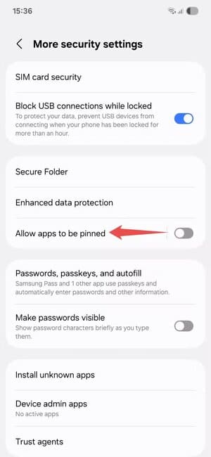 samsung-more-security-settings-app-pinning كيف تؤمن هاتف سامسونج من السرقة وحماية بياناتك الشخصية بخطوات بسيطة