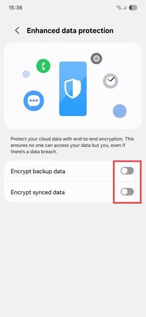 samsung-one-ui-7-enhanced-data-protection-menu كيف تؤمن هاتف سامسونج من السرقة وحماية بياناتك الشخصية بخطوات بسيطة