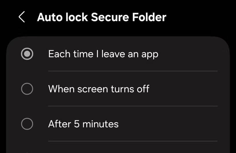 samsung-secure-folder-auto-lock إعدادات تجعل Samsung Secure Folder أكثر حماية من أي وقت مضى