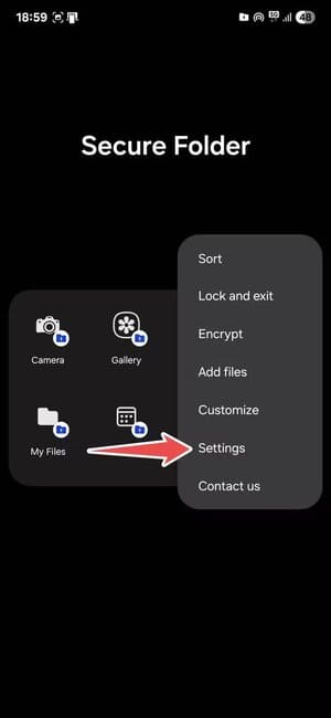 samsung-secure-folder-menu-options إعدادات تجعل Samsung Secure Folder أكثر حماية من أي وقت مضى