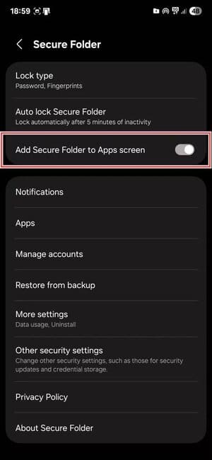 samsung-secure-folder-settings إعدادات تجعل Samsung Secure Folder أكثر حماية من أي وقت مضى