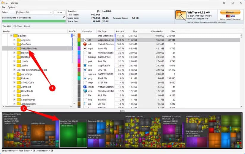 select-a-parent-folder تحرير مساحة تخزين Windows 11 بسرعة وأمان
