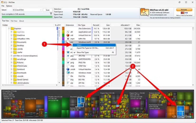selecting-iso-files تحرير مساحة تخزين Windows 11 بسرعة وأمان