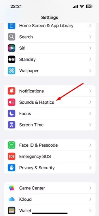 sounds-haptics-option-in-the-settings-app 9 مشاكل في iPhone يلاحظها المستخدمون بعد تحديث iOS 26