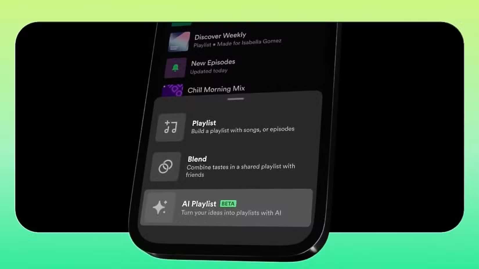 spotify-ai-playlist-menu-on-a-smartphone أي خدمة موسيقى تقدم أفضل قوائم تشغيل باستخدام الذكاء الاصطناعي