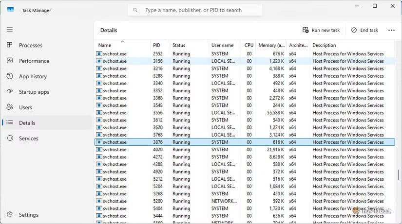 svchost أداة من Microsoft توفّر تحكمًا متقدمًا في العمليات أفضل من Task Manager