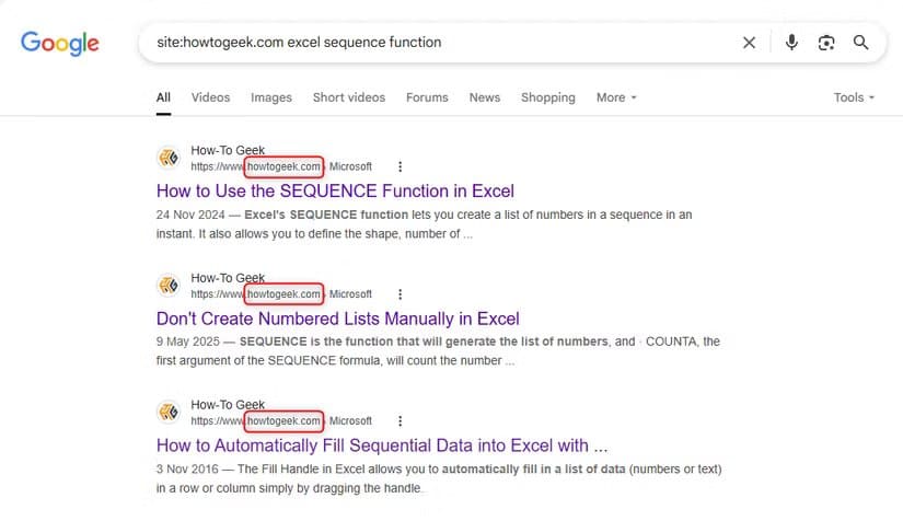 the-google-search-result-for-a-site-specific-query أفضل 8 طرق للحصول على نتائج دقيقة عند البحث في Google
