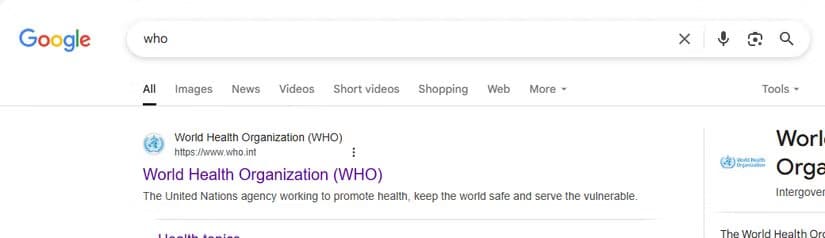 the-google-search-result-for-the-query-who أفضل 8 طرق للحصول على نتائج دقيقة عند البحث في Google