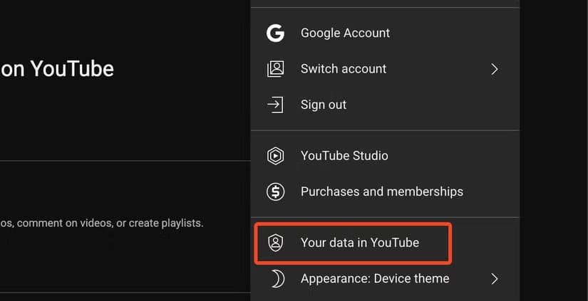the-your-data-in-youtube-option 3 خطوات تجعل YouTube يعرض فيديوهات تناسب اهتماماتك