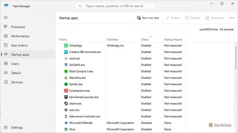w11-startup-apps أداة من Microsoft توفّر تحكمًا متقدمًا في العمليات أفضل من Task Manager