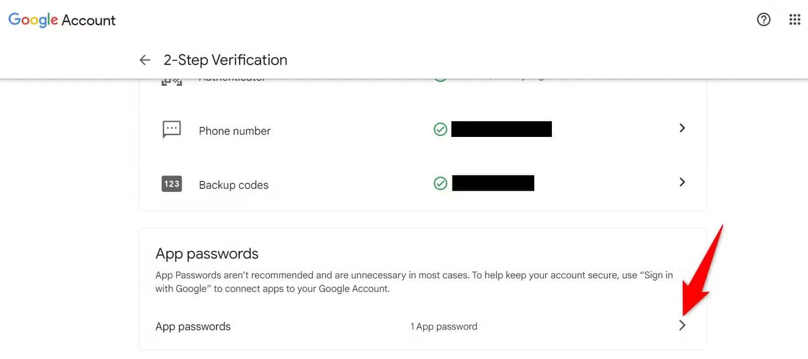2-google-app-passwords طريقة استعادة الحساب بعد توقف رمز التحقق الثنائي