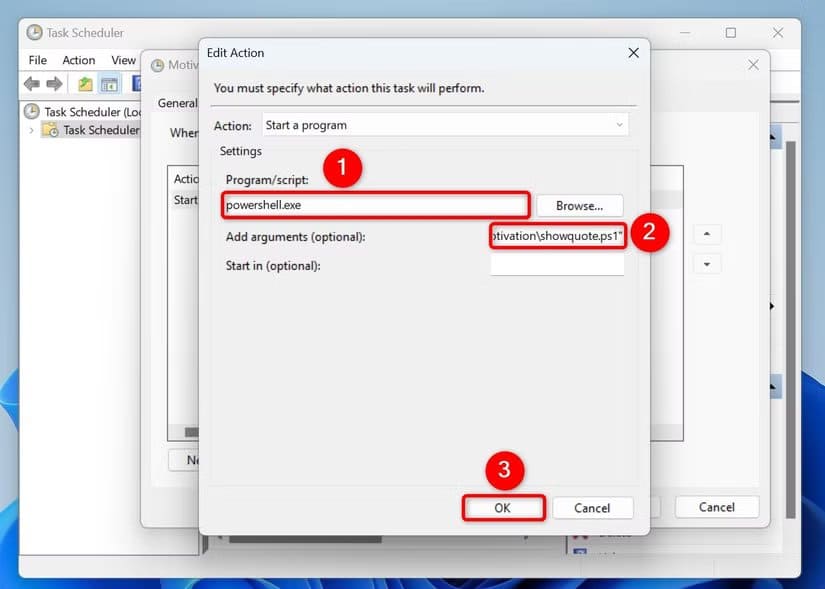 6-schedule-quotes-powershell-script نص PowerShell البسيط الذي يمنحك تحفيزًا يوميًا بمجرد تشغيل الكمبيوتر