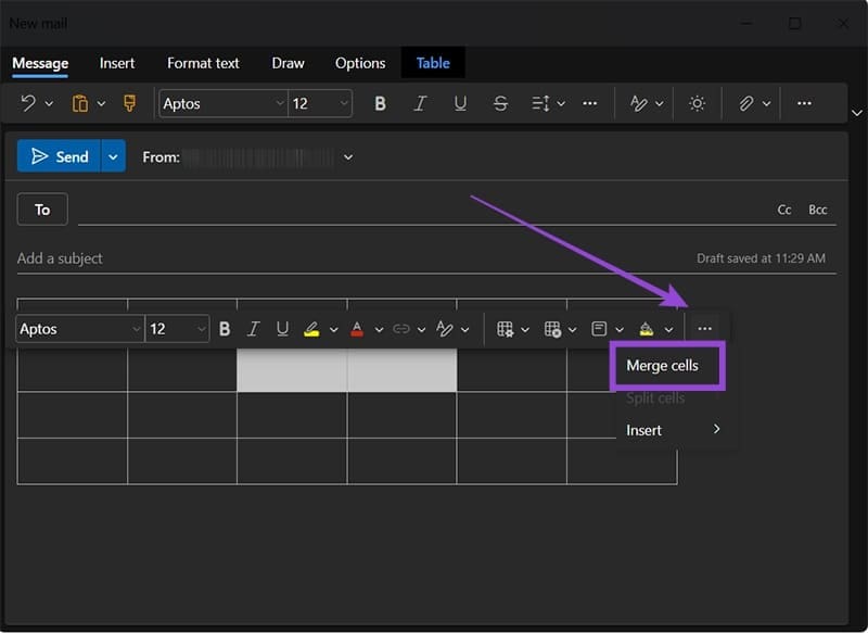How-to-Insert-a-Table-in-Outlook-Email-4 إدراج جدول منسق في رسالة Outlook بخطوات بسيطة