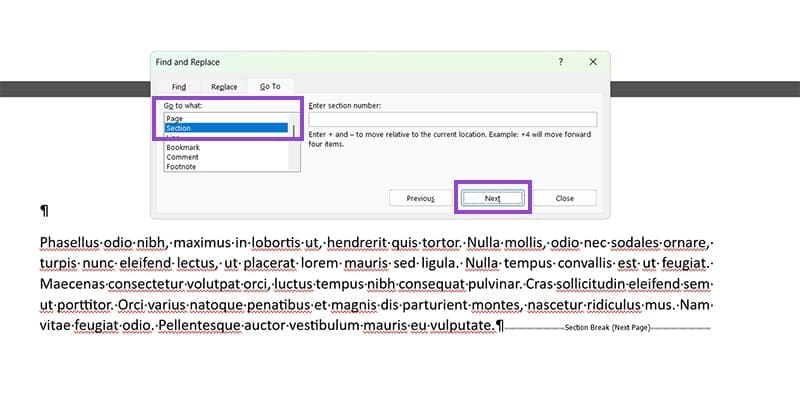 How-to-Remove-a-Section-Break-in-MS-Word-10 تخلّص من الصفحات الزائدة بسبب فواصل القسم في مستندك Word