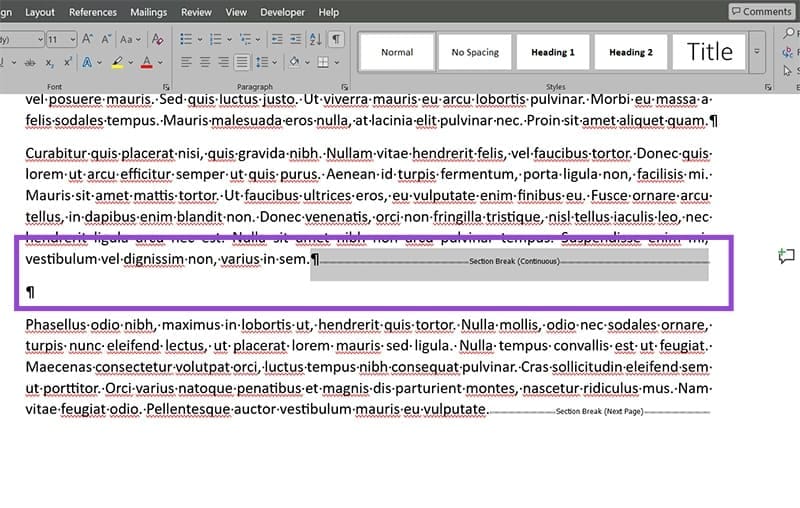 How-to-Remove-a-Section-Break-in-MS-Word-3 تخلّص من الصفحات الزائدة بسبب فواصل القسم في مستندك Word