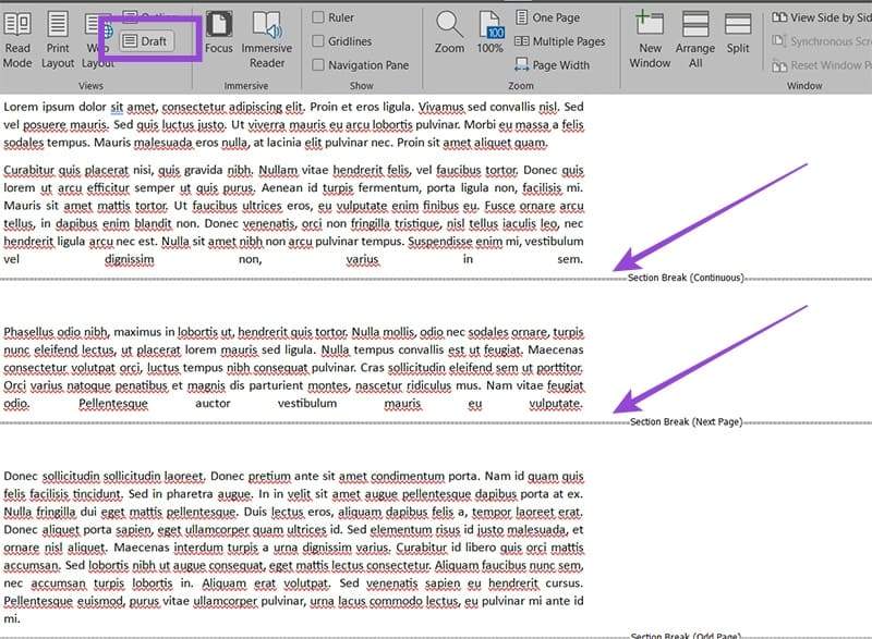 How-to-Remove-a-Section-Break-in-MS-Word-8 تخلّص من الصفحات الزائدة بسبب فواصل القسم في مستندك Word