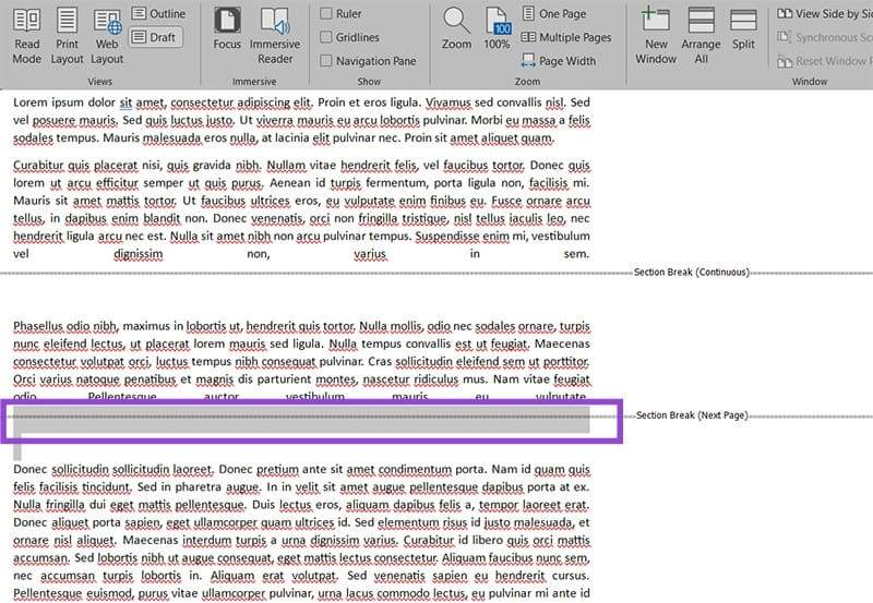 How-to-Remove-a-Section-Break-in-MS-Word-9 تخلّص من الصفحات الزائدة بسبب فواصل القسم في مستندك Word