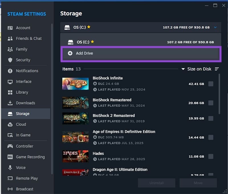 Not-Enough-Free-Disk-Space-Steam-Fix-4 خطوات حل مشكلة Steam عندما يقول لا توجد مساحة كافية