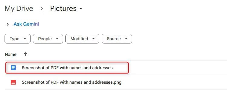 a-google-docs-file-with-the-same-name-as-a-png-file-in-a-google-drive-folder تحويل صورة تحتوي على جدول إلى Google Sheets بسهولة