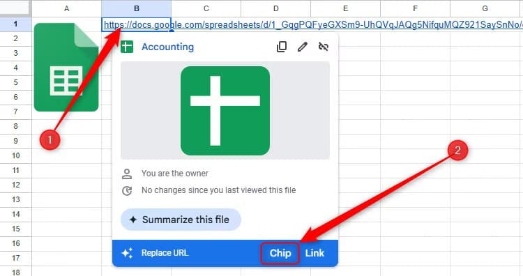 a-link-is-clicked-in-google-sheets-and-the-option-to-convert-the-url-into-a-chip-is-highlighted متى يكون Google Sheets أفضل من Microsoft Excel