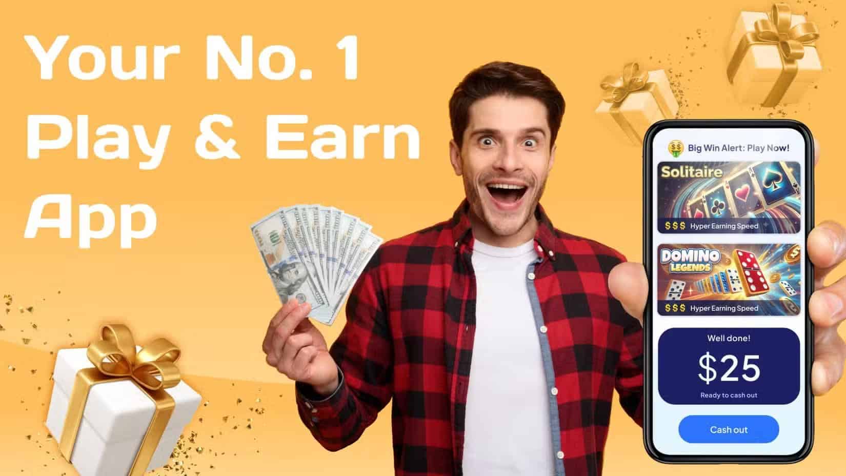 a-man-holding-a-phone-with-the-best-play-app-showing-he-s-won-25-dollars تطبيقات Android أثبتت فعاليتها في كسب المال بدون رأس مال
