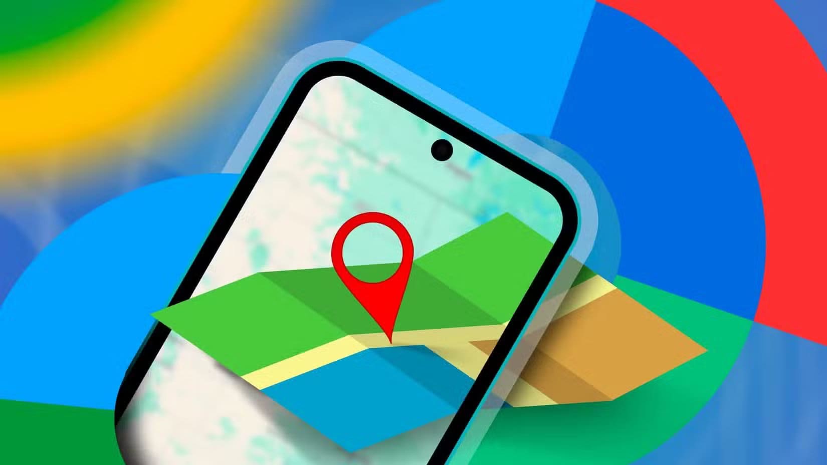 a-phone-with-the-google-find-my-device-logo-around-it-and-a-map-with-a-pin-coming-out-of-the-screen سلوكيات يومية تضعف أمان هاتفك Android بشكل كبير