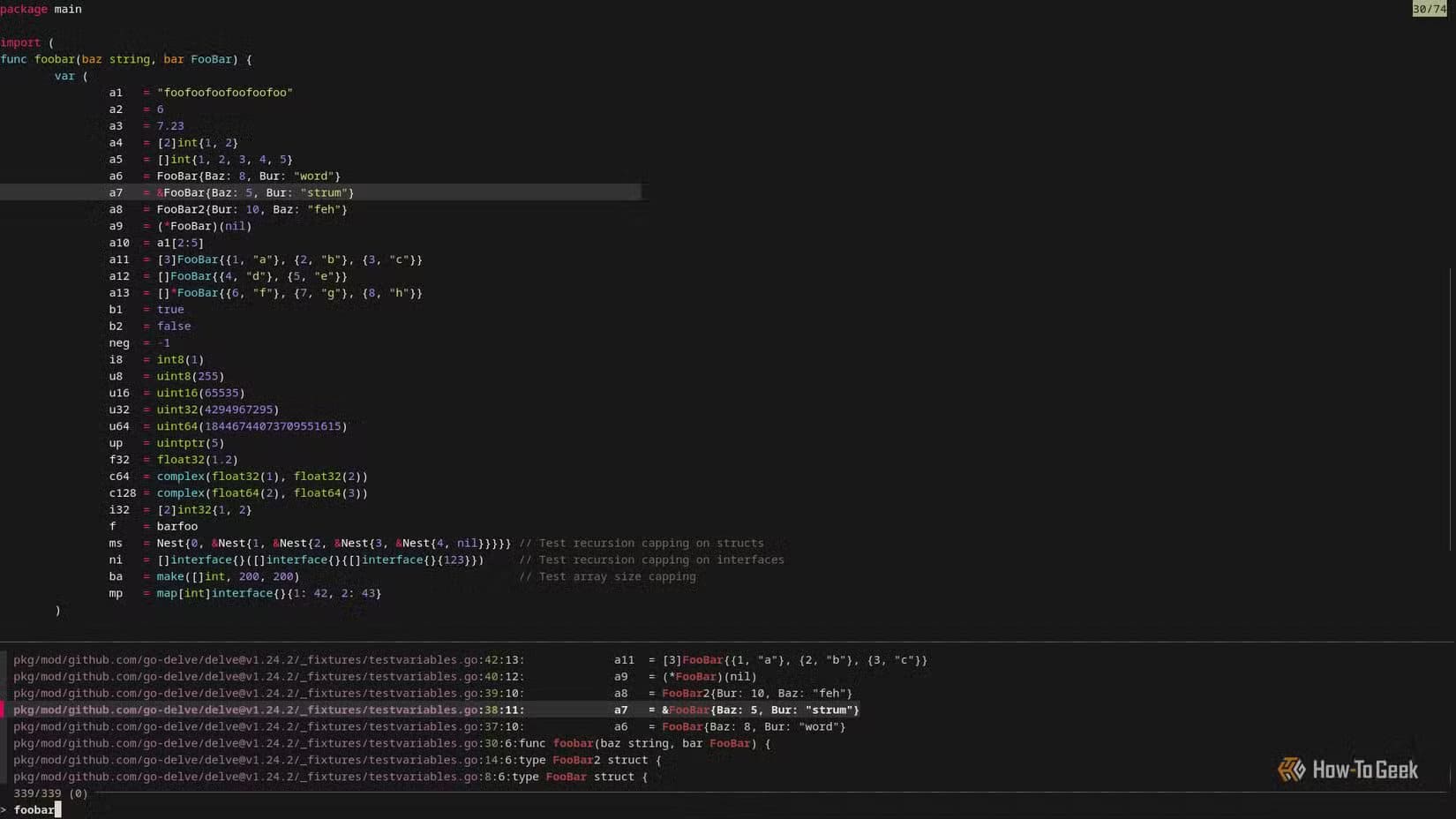 a-terminal-window-that-is-split-horizontally-the-top-half-displays-code-with-syntax-highlighting-the-bottom-half-displays-a-list-of-file-paths أفضل بدائل لأوامر Linux التقليدية لتحسين تجربة سطر الأوامر