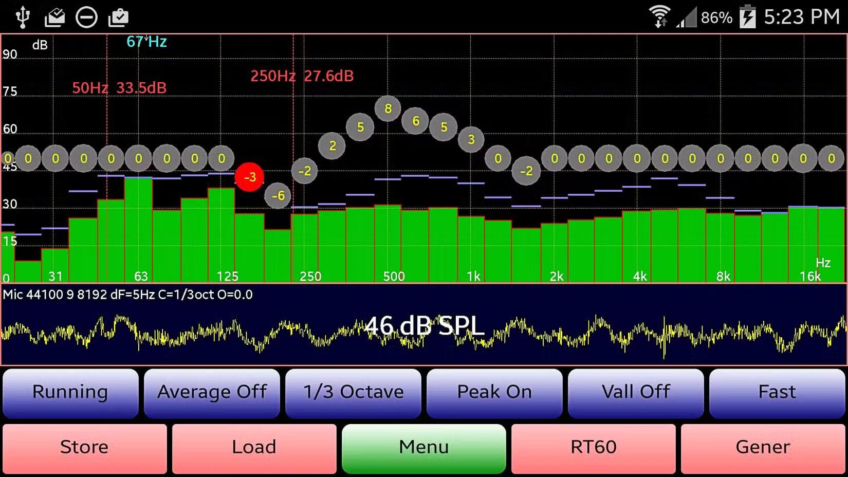 audiotool-showing-how-the-speaker-sound-is طريقة بسيطة لتحسين صوت المسرح المنزلي باستخدام هاتفك