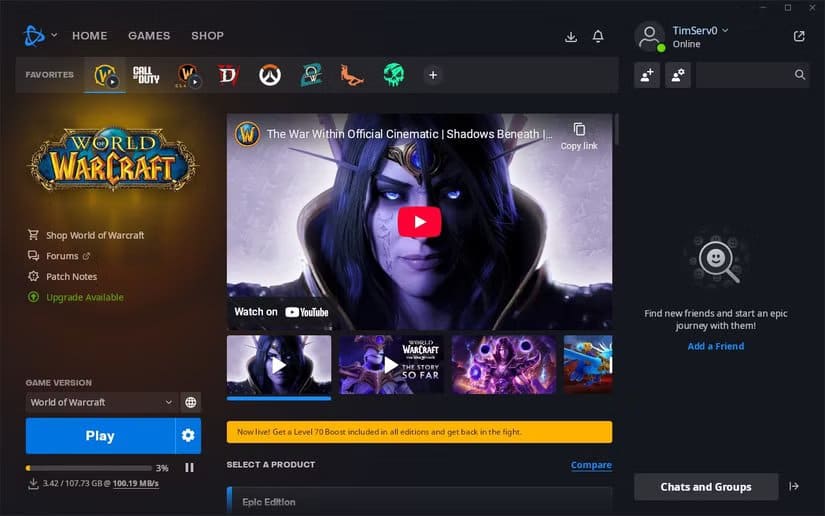 downloading-world-of-warcraft طريقة تشغيل World of Warcraft على Steam Deck بدون مشاكل