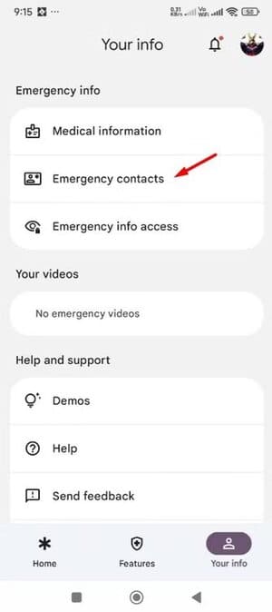emergency-contacts-option-in-the-personal-safety-app إعدادات طوارئ يجب تفعيلها فورًا على كل هاتف Android لحمايتك في المواقف الخطيرة