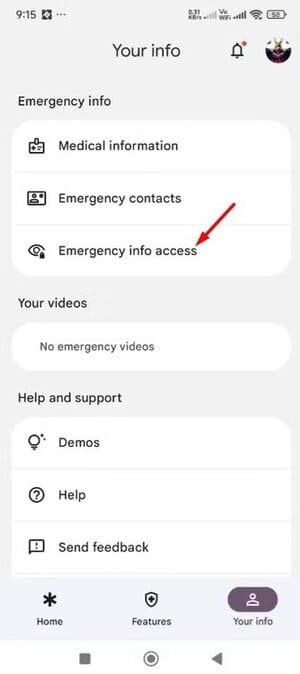 emergency-info-access-option-in-the-personal-safety-app إعدادات طوارئ يجب تفعيلها فورًا على كل هاتف Android لحمايتك في المواقف الخطيرة