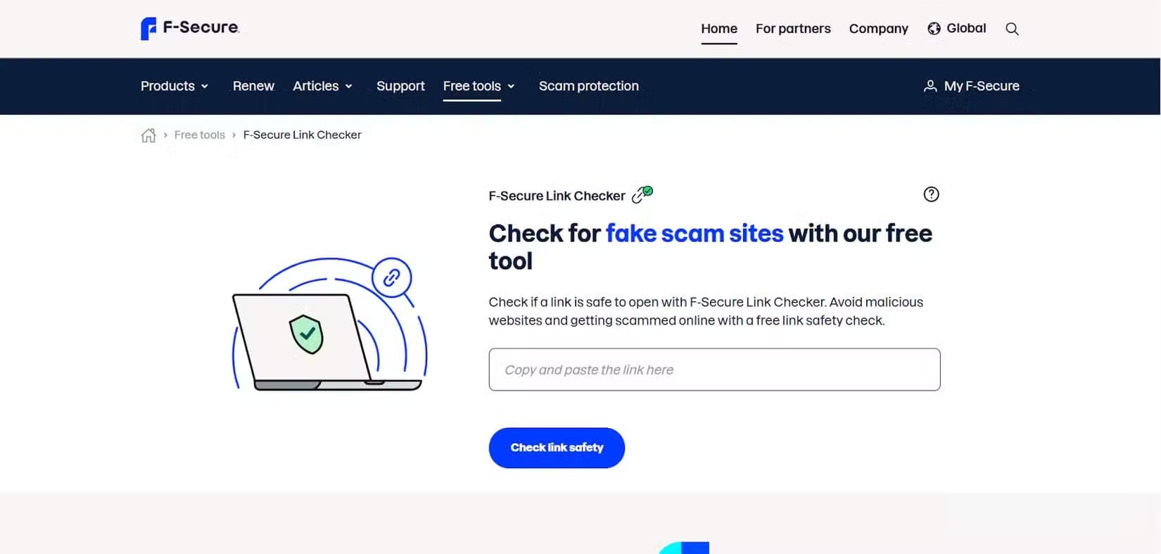 f-secure-link-checker أدوات مجانية تحميك من الروابط الخبيثة قبل أن تنقر عليها