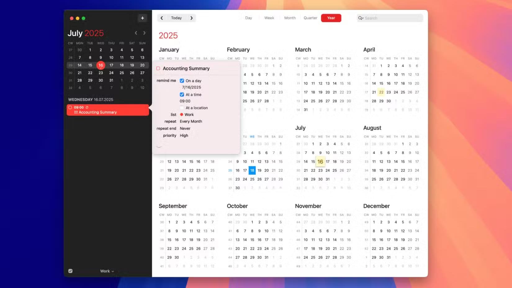 flexibits-fantastical-mac-app-calendar-reminders-year-view أشياء يجب ألا تفعلها على جهاز Mac مطلقًا