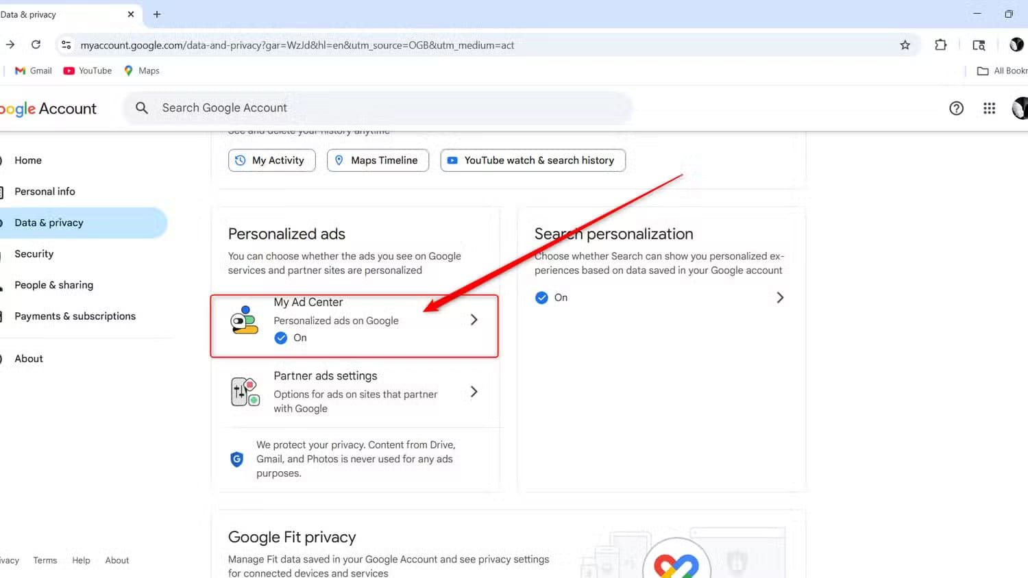 google-account-personalized-ads-center طرق تمنع جوجل من تتبع نشاطك على الإنترنت دون التضحية بالراحة