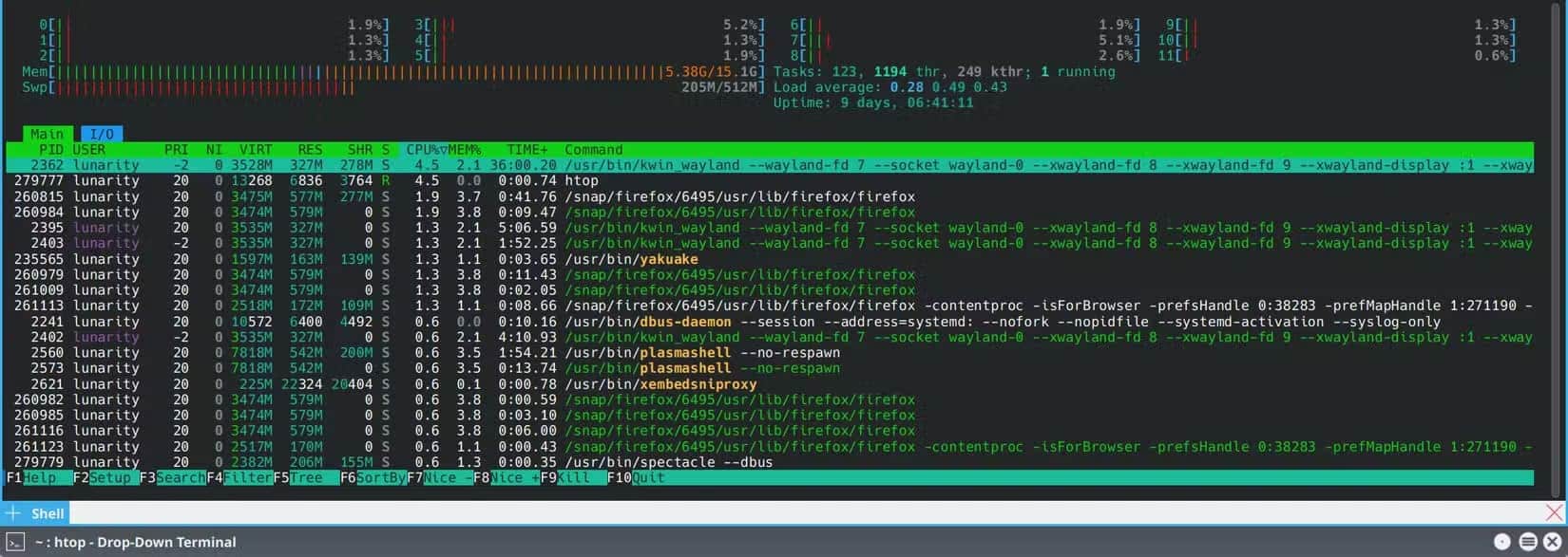 htop برامج أساسية يجب تثبيتها على أي نظام Linux جديد لتحسين الأداء والوظائف