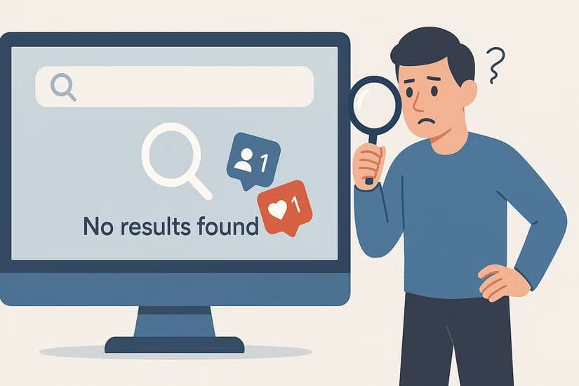 illustration-of-a-man-looking-in-confusion-at-a-social-media-screen كيف تعرف أنك محظور على وسائل التواصل الاجتماعي