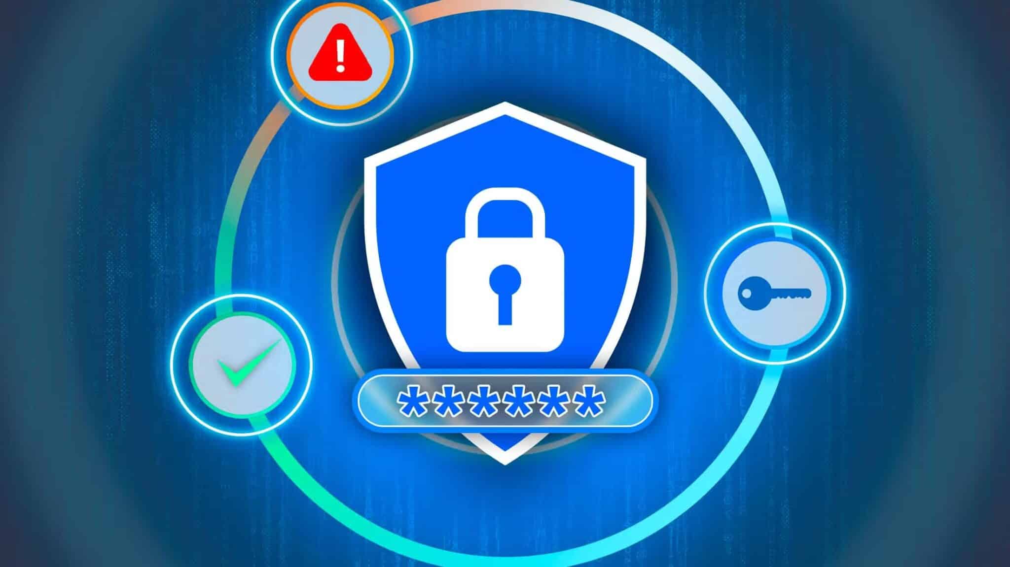 illustration-of-a-shield-with-a-padlock-in-the-center-and-a-password-scaled طريقة استعادة الحساب بعد توقف رمز التحقق الثنائي