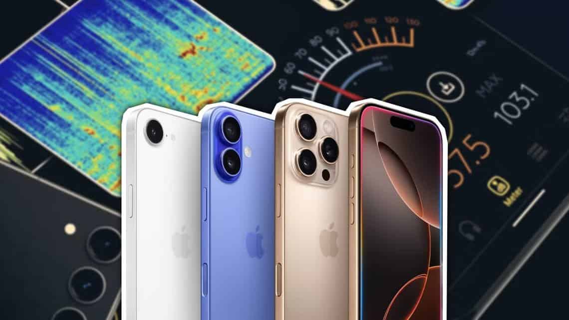 iphones-in-front-of-speaker-analyzers-and-an-android-in-the-lower-left طريقة بسيطة لتحسين صوت المسرح المنزلي باستخدام هاتفك