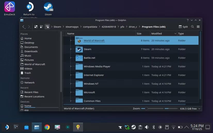 locating-your-world-of-warcraft-folder-in-dolphin طريقة تشغيل World of Warcraft على Steam Deck بدون مشاكل
